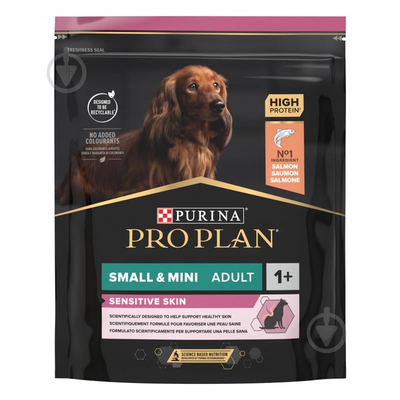 Корм сухой ProPlan by Purina Small&Mini Adult 1+ Sensitive Skin для взрослых собак с чувствительной кожей с лососем 700 г - фото 2