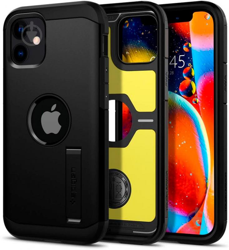 Чохол Spigen Tough Armor Black для Apple iPhone 12 Mini - фото 3