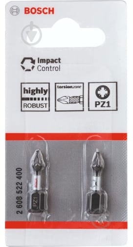 Біта Bosch Impact Control PZ1 2 шт. 2608522400 - фото 4 Біта Bosch Impact Control PZ1 2 шт. 2608522400 - фото 4
