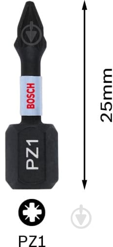 Біта Bosch Impact Control PZ1 2 шт. 2608522400 - фото 5 Біта Bosch Impact Control PZ1 2 шт. 2608522400 - фото 5