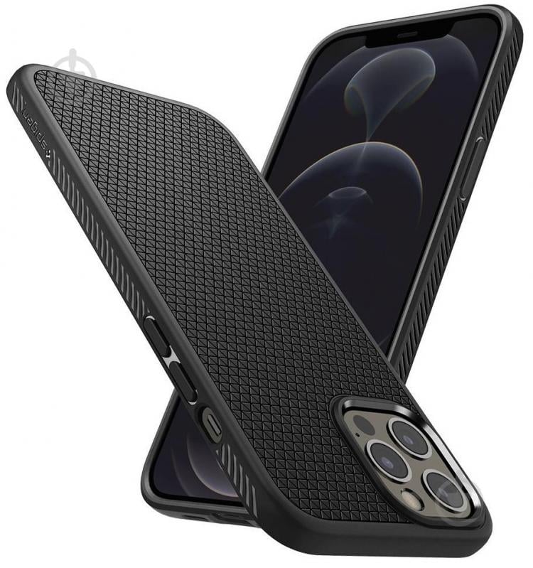 Чохол Spigen Case Liquid Air Matte Black для Apple iPhone 12 Pro Max - фото 4