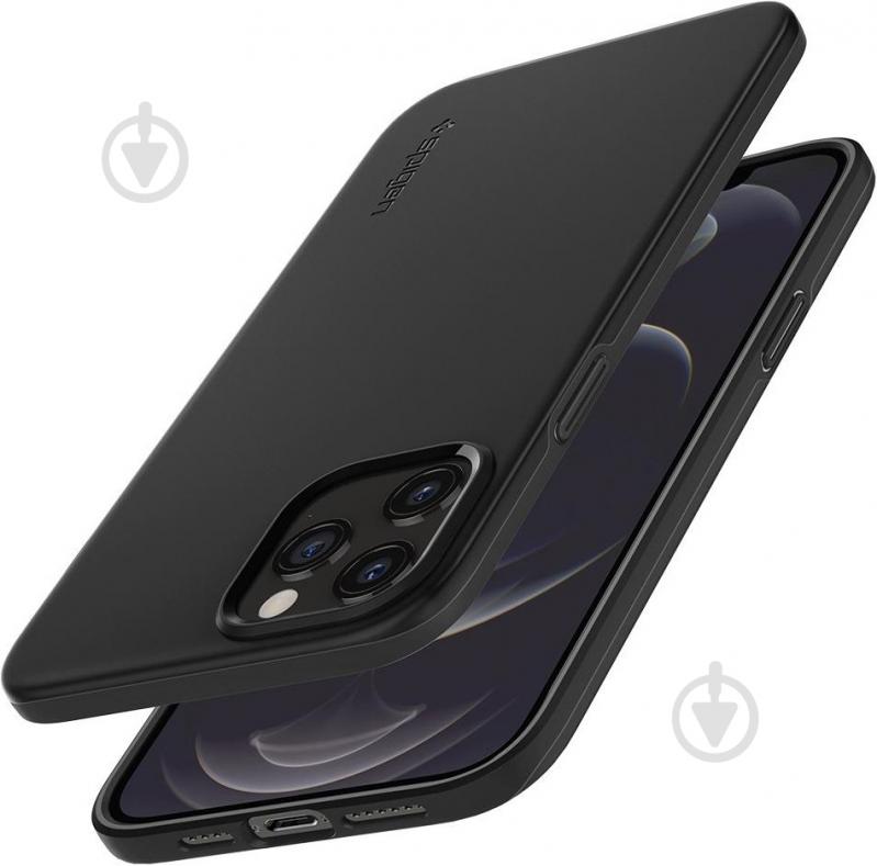 Чехол Spigen Case Thin Fit Black для Apple iPhone 12 Pro Max - фото 9 Чехол Spigen Case Thin Fit Black для Apple iPhone 12 Pro Max - фото 9
