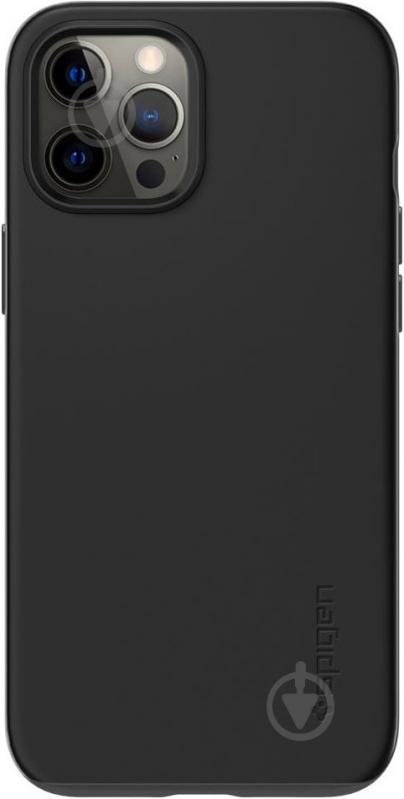Чехол Spigen Case Thin Fit Black для Apple iPhone 12 Pro Max - фото 1 Чехол Spigen Case Thin Fit Black для Apple iPhone 12 Pro Max - фото 1
