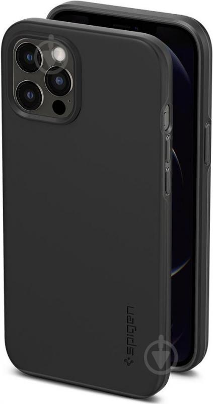 Чехол Spigen Case Thin Fit Black для Apple iPhone 12 Pro Max - фото 4 Чехол Spigen Case Thin Fit Black для Apple iPhone 12 Pro Max - фото 4