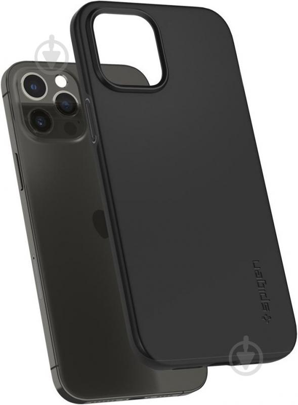 Чехол Spigen Case Thin Fit Black для Apple iPhone 12 Pro Max - фото 8 Чехол Spigen Case Thin Fit Black для Apple iPhone 12 Pro Max - фото 8