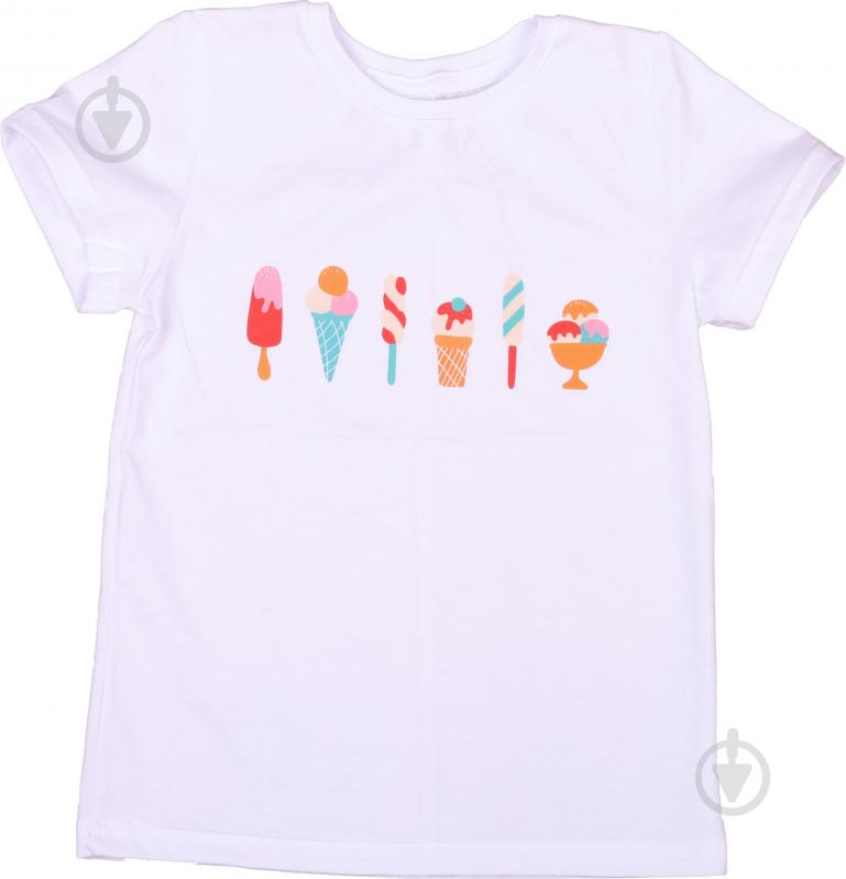 Футболка для дівчаток Luna Kids Ice cream р.110 білий - фото 1