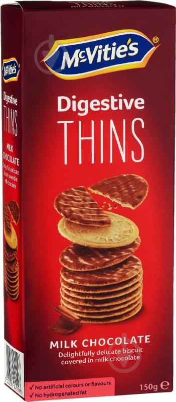 Печенье McVitie's Milk Chocolate Thins 150 г - фото 1