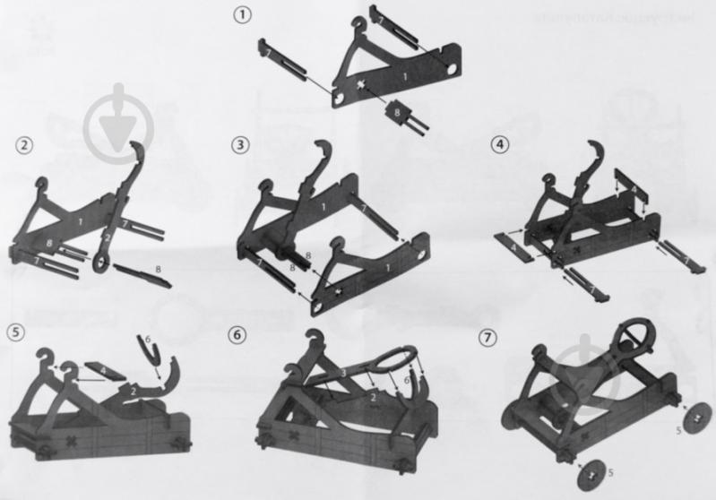 Дерев'яний 3D-конструктор Зірка Знаряддя Катапульта 100728 - фото 12