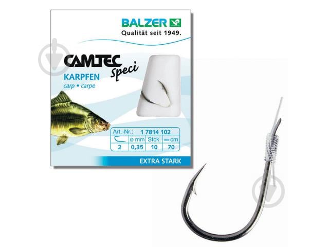 Крючки Balzer с поводков CAMTEC КАРПОВЫЙ №6 10 шт. - фото 1