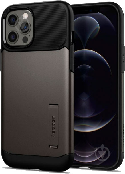 Чехол Spigen Slim Armor Gunmetal для Apple iPhone 12 Pro Max - фото 5