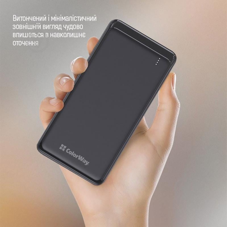 Повербанк ColorWay 10000 mAh black (CW-PB100LPF2BK) - фото 13