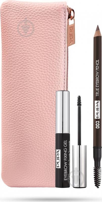 Набір для моделювання брів Pupa Beautiful Brow Kit Eyebrow Essential Kit 003 Dark Brown - фото 1