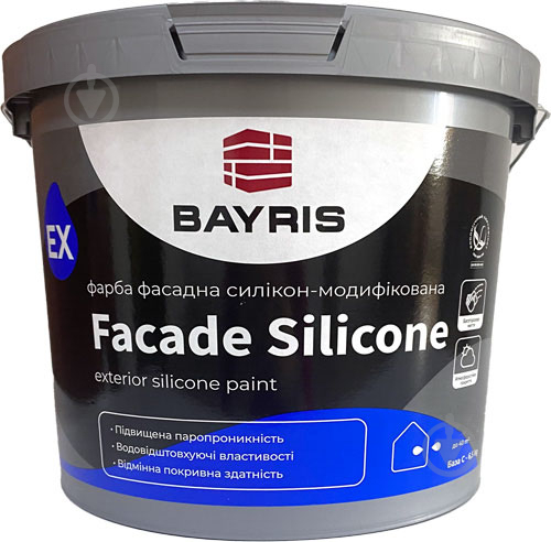 Фарба фасадна силікономодифікована Bayris FACADE SILICONE мат білий 1,4 кг - фото 1