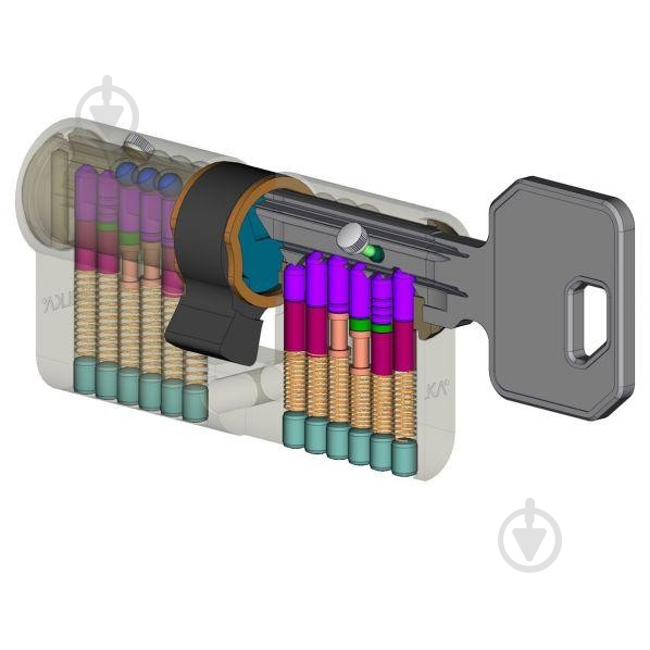 Цилиндр Wilka 35x35 ключ-ключ 70 мм сатин 1400 C Premium 130 - фото 3