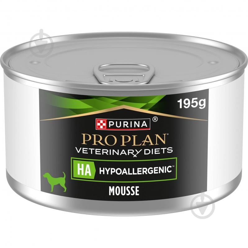 Консерва ProPlan by Purina VETERINARY DIETS HA Hypoallergenic для взрослых собак и щенков для снижения признаков ингредиентной и нутриентной непереносимости мусс 195 г - фото 1 Консерва ProPlan by Purina VETERINARY DIETS HA Hypoallergenic для взрослых собак и щенков для снижения признаков ингредиентной и нутриентной непереносимости мусс 195 г - фото 1