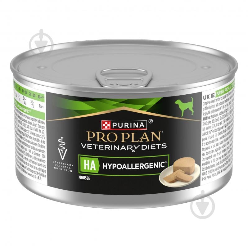 Консерва ProPlan by Purina VETERINARY DIETS HA Hypoallergenic для взрослых собак и щенков для снижения признаков ингредиентной и нутриентной непереносимости мусс 195 г - фото 2 Консерва ProPlan by Purina VETERINARY DIETS HA Hypoallergenic для взрослых собак и щенков для снижения признаков ингредиентной и нутриентной непереносимости мусс 195 г - фото 2