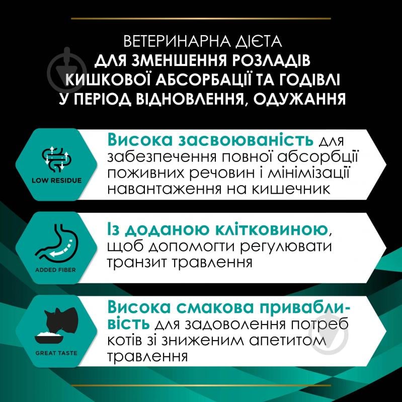 Корм вологий для кошенят та дорослих котів ProPlan by Purina VETERINARY DIETS EN Gastrointestinal розлади травлення 195 - фото 7