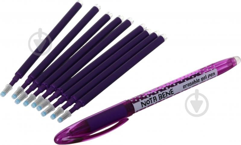 Набор ручек гелевых Nota Bene пиши-сотри + 9 стержней 0,5 мм фиолетовый - фото 2