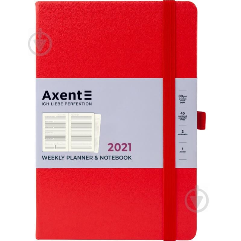 Еженедельник 2021 Prime Strong А5 красный Axent 46577 - фото 1