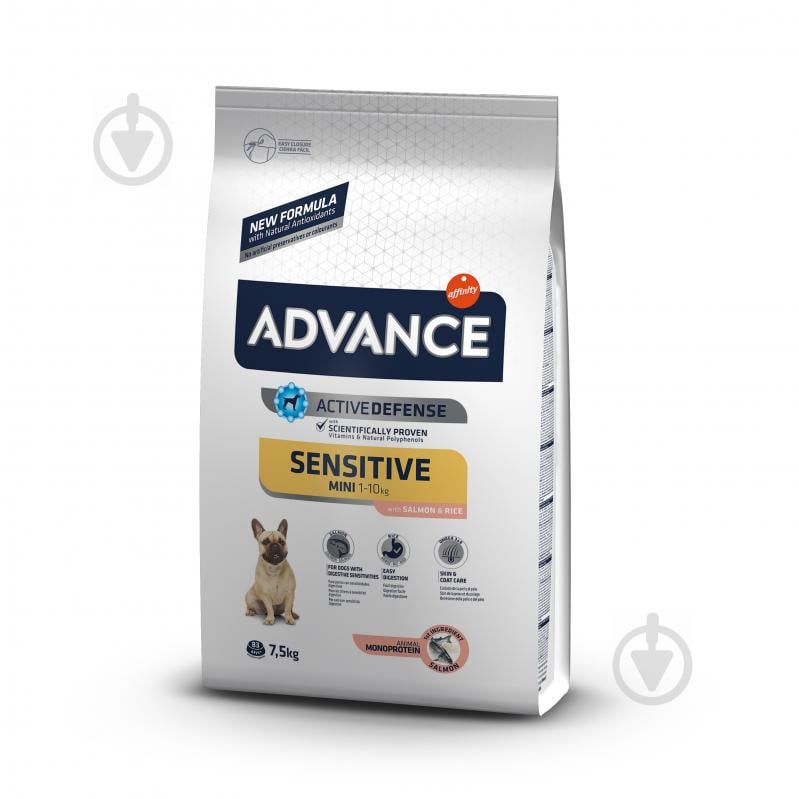 Корм для малих порід Advance Mini Sensitive з лососем і рисом 7,5 кг 7,5 кг - фото 1