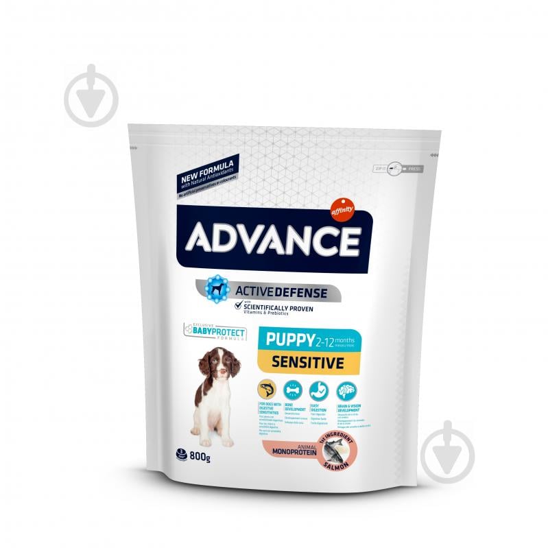 Корм для всех пород Advance Puppy Sensitive с лососем и рисом 800 г 800 г - фото 1