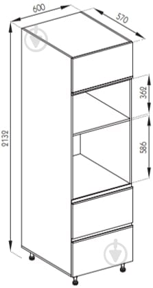 Шкаф під духовку та НВЧ-піч Софі ( П 60 ДШ п/мікрохв. (720) LUX ) шовковий камінь/білий Світ Меблів - фото 5 Шкаф під духовку та НВЧ-піч Софі ( П 60 ДШ п/мікрохв. (720) LUX ) шовковий камінь/білий Світ Меблів - фото 5