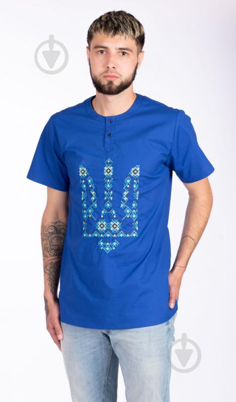 Вишиванка Едельвіка 79-22/00 Тризуб синій р. L - фото 1 Вишиванка Едельвіка 79-22/00 Тризуб синій р. L - фото 1