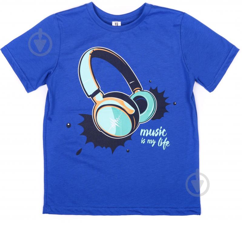 Футболка для мальчиков Luna Kids Music р.128 темно-синий - фото 1