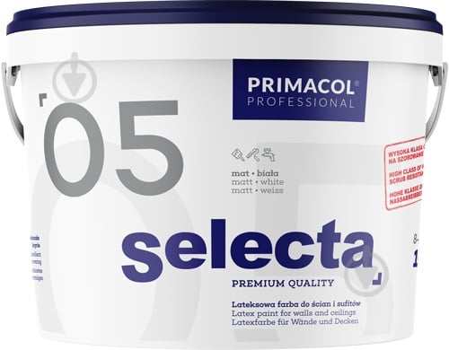 Фарба інтер'єрна акрилова Primacol Professional SELECTA 05 мат білий 10 л - фото 1