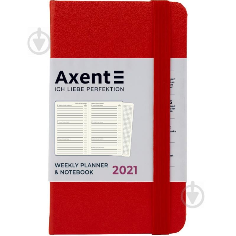 Еженедельник 2021 Pocket Strong А6- красный Axent 46591 - фото 1