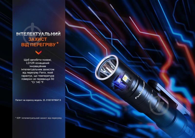 Ліхтар тактичний Fenix LD12R чорний - фото 9