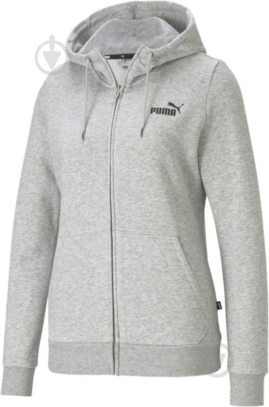 Джемпер Puma ESS SMALL LOGO FULL-ZIP HOODIE FL LIGHT 58681104 р.L сірий - фото 1