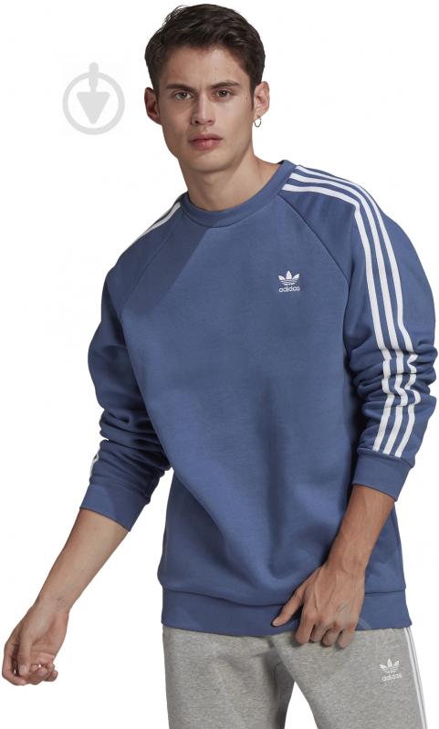 Свитшот Adidas 3-STRIPES CREW GN3482 р. L голубой - фото 2