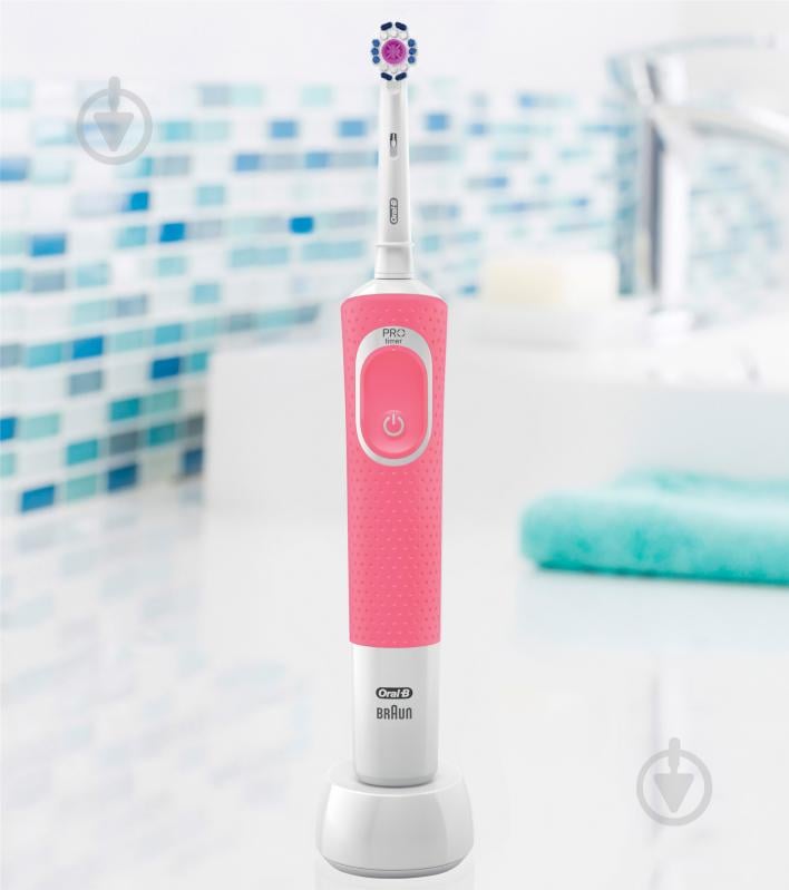 Электрическая зубная щетка Oral-B Vitality D100 Pro White Pink - фото 3