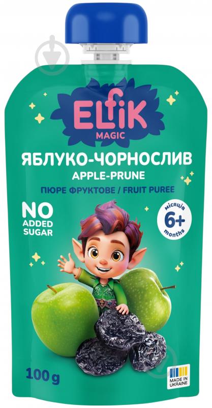 Пюре фруктовое Elfik Magic Яблоко-чернослив 100 г - фото 1 Пюре фруктовое Elfik Magic Яблоко-чернослив 100 г - фото 1