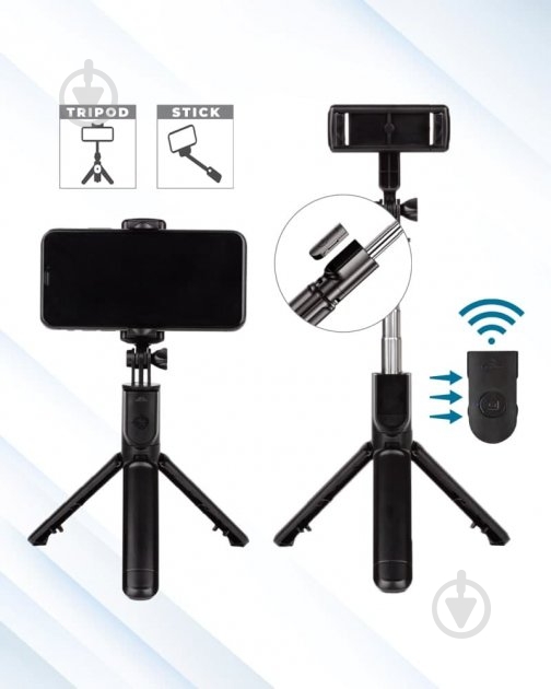 Селфи-монопод Acclab AL-ST01BT black - фото 2