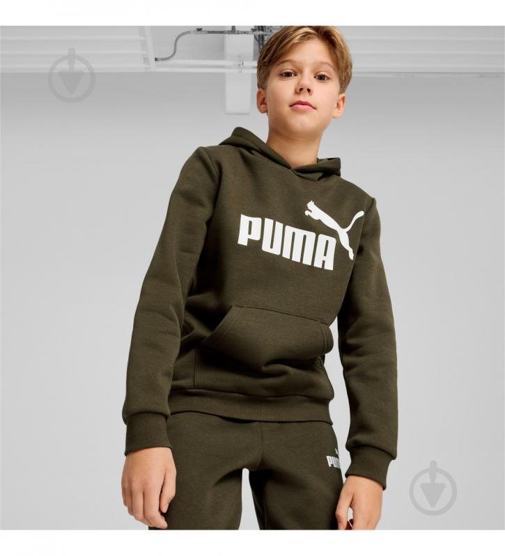 Джемпер Puma ESS Big Logo Hoodie 58696508 р.128 хаки - фото 3