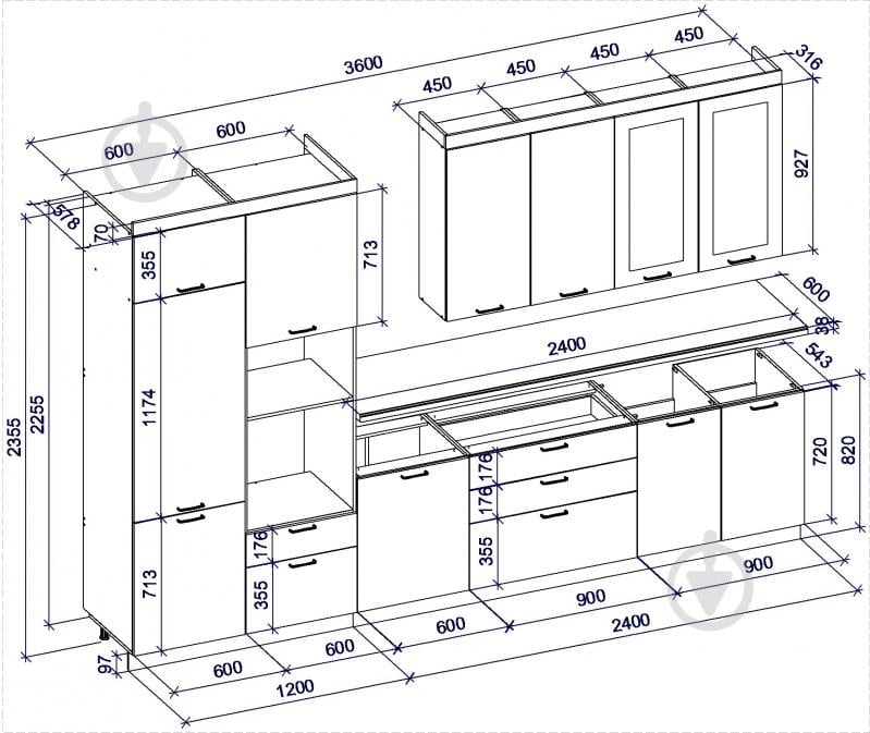 Кухня Лондон 2 МДФ 3,6 м - фото 2
