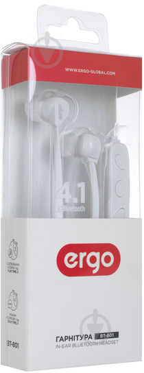 Гарнітура Ergo BT-801 white (BT-801WH) - фото 4