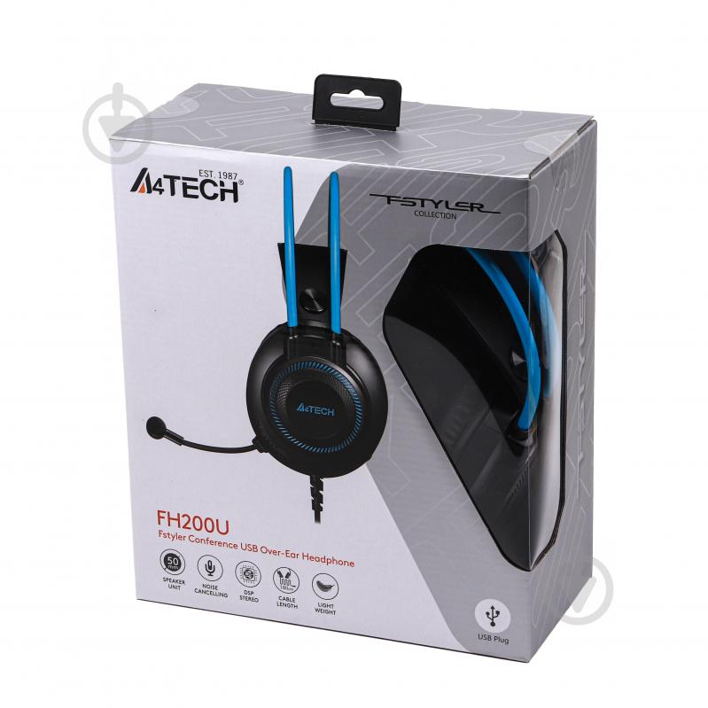 Наушники A4Tech FH200U (Blue) grey (FH200U (Blue)) Fstyler USB Stereo Headphone - фото 5