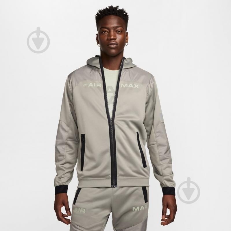 Джемпер Nike M NSW AIR MAX PK FZ HOODIE HF6598-053 р.XL сіро-зелений - фото 1