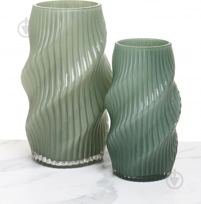 Ваза Sensio Ripple 22,5 см Зеленая SS24-015 - фото 4