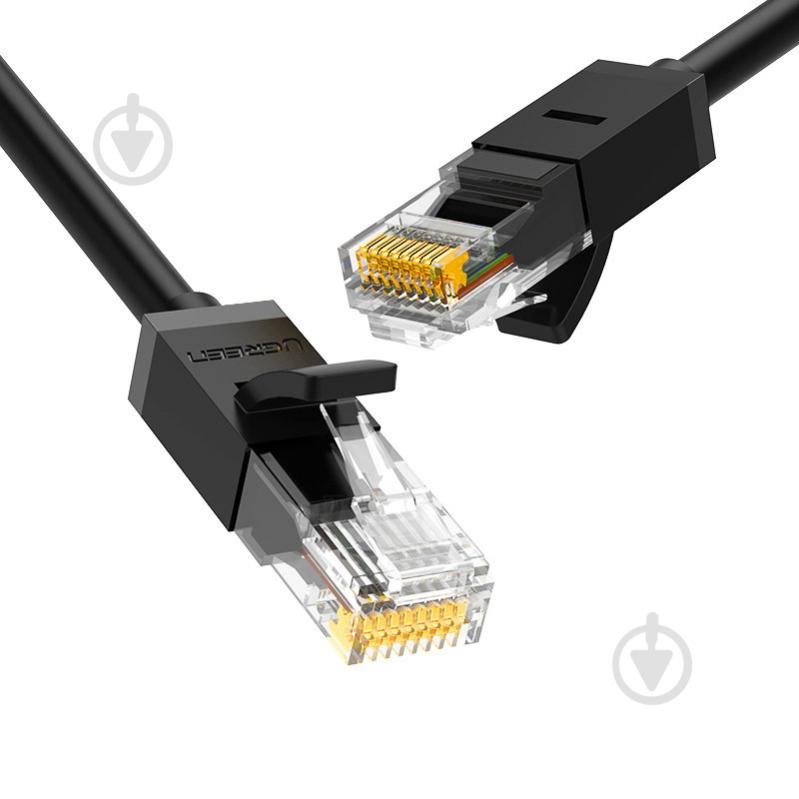 Патч-корд UGREEN UGREEN NW102 U/UTP Lan Cable 0.5m Black 0,5 м м черный - фото 1