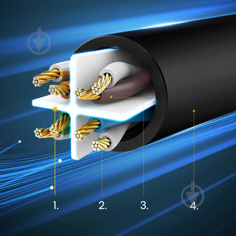 Патч-корд UGREEN UGREEN NW102 U/UTP Lan Cable 2m Black 2 м м чорний - фото 5