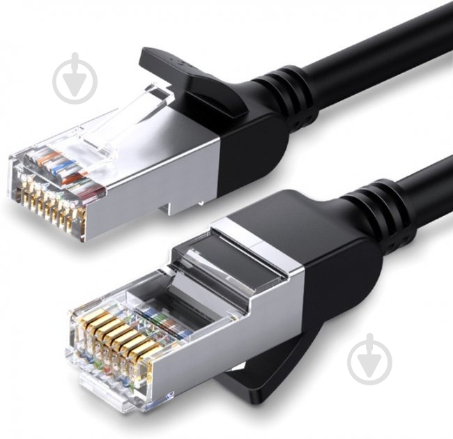 Патч-корд UGREEN NW101 Cat 6 U/UTP (50185) Pure Copper Ethernet Flat Cable 2 м чорний - фото 1