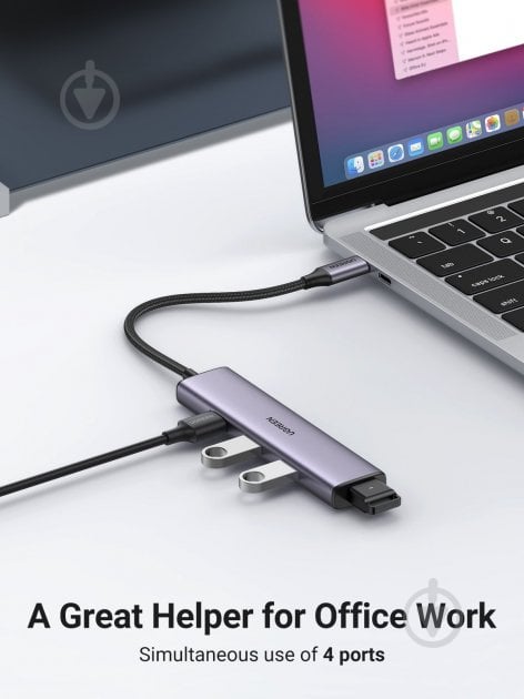 USB-хаб UGREEN CM473 4-in-1 USB Type-C to 4xUSB 3.0 - фото 2