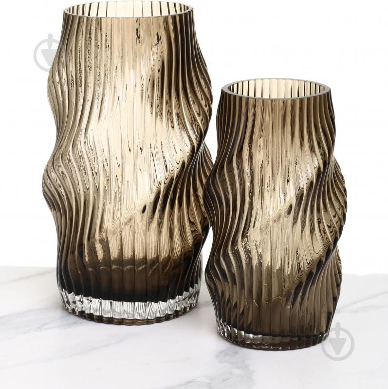 Ваза Sensio Ripple 22,5 см Коричневая SS24-018 - фото 5