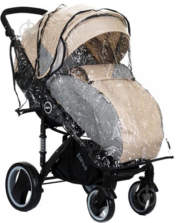 Коляска прогулянкова Babyhit Turbo Grey, бежевий з сірим 71235 - фото 6