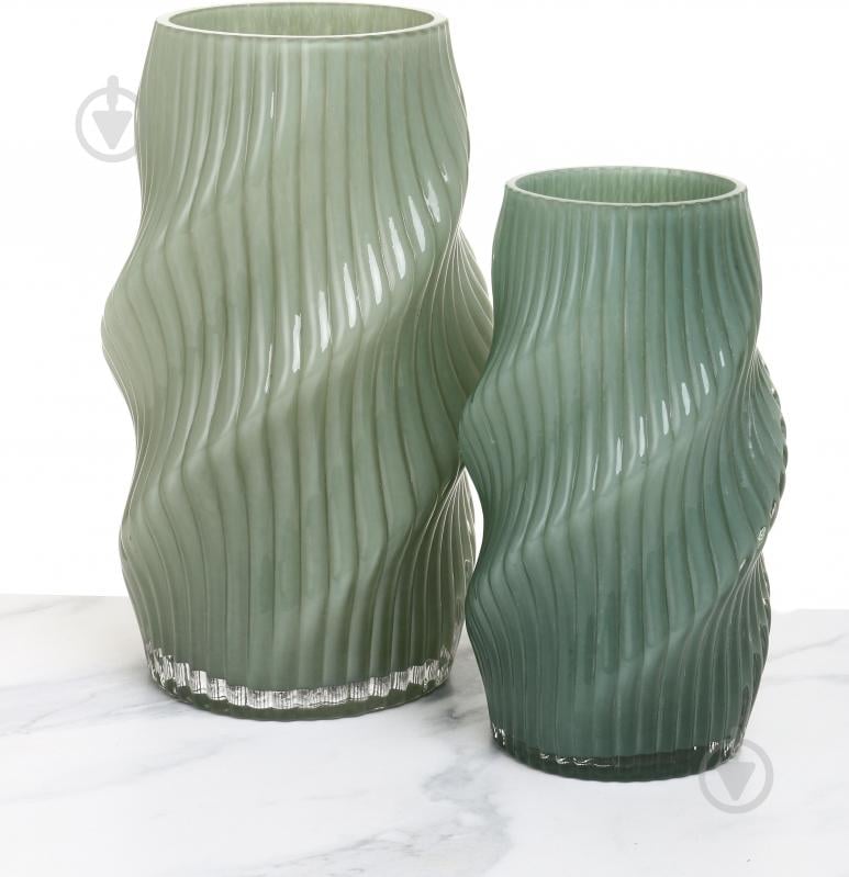 Ваза Sensio Ripple 22,5 см Зеленая SS24-014 - фото 5