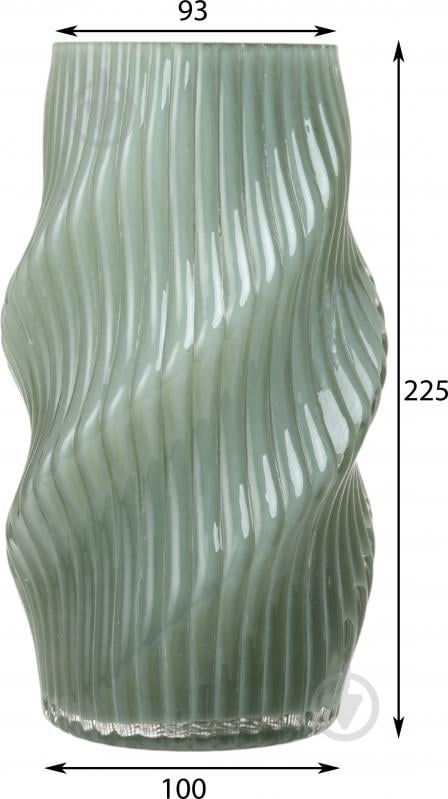 Ваза Sensio Ripple 22,5 см Зеленая SS24-014 - фото 2